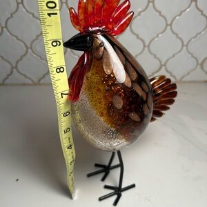 Funky Rooster glass decor